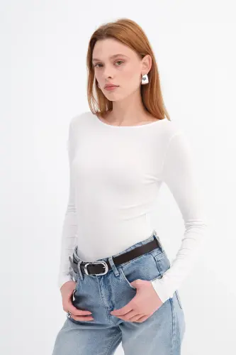 Long Sleeve Basic Blouse B1605-S4 - ADDAX (1)