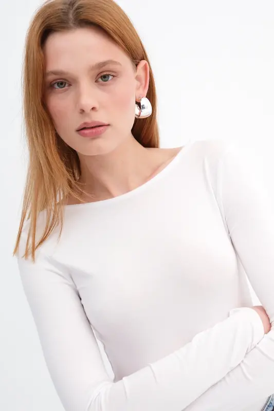 Long Sleeve Basic Blouse B1605-S4 - 3