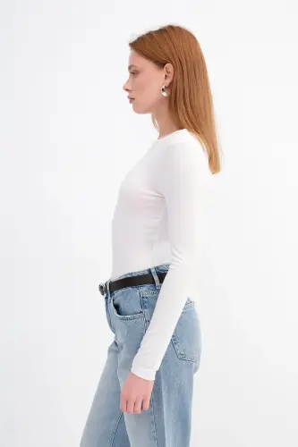 Long Sleeve Basic Blouse B1605-S4 - 4