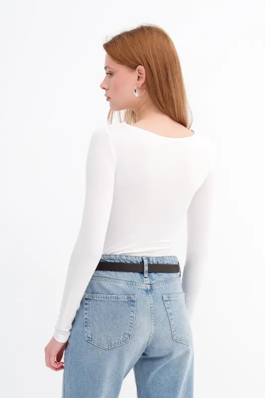 Long Sleeve Basic Blouse B1605-S4 - 6