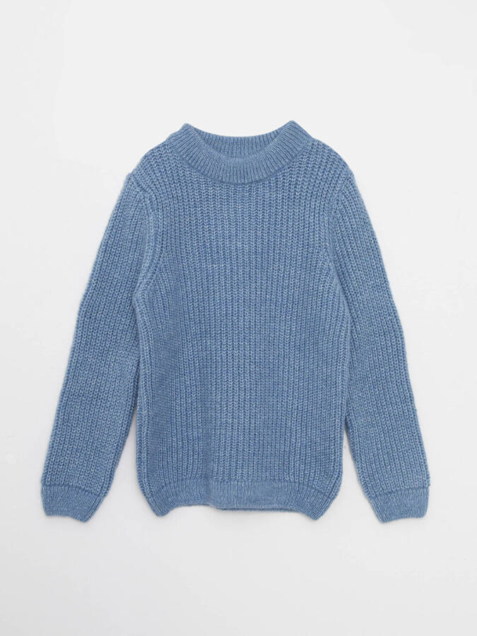 Long Sleeve Basic Crew Neck Boys Knit Sweater - 4