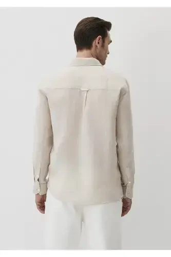 Long Sleeve Beige Men's Shirt 0211496-70134 - 4