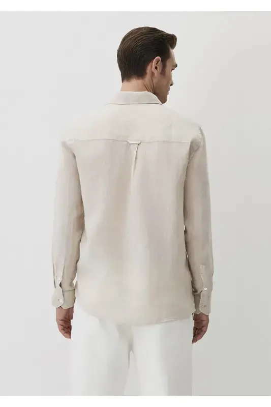 Long Sleeve Beige Men's Shirt 0211496-70134 - 4