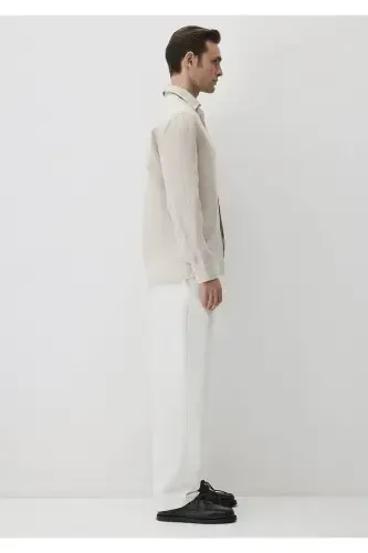 Long Sleeve Beige Men's Shirt 0211496-70134 - 5