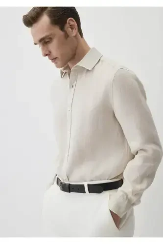 Long Sleeve Beige Men's Shirt 0211496-70134 - 7