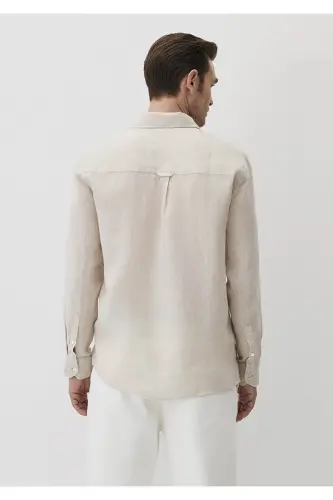 Long Sleeve Beige Men's Shirt 0211496-70134 - 4