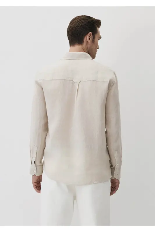 Long Sleeve Beige Men's Shirt 0211496-70134 - 4