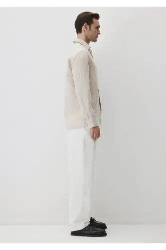 Long Sleeve Beige Men's Shirt 0211496-70134 - 5