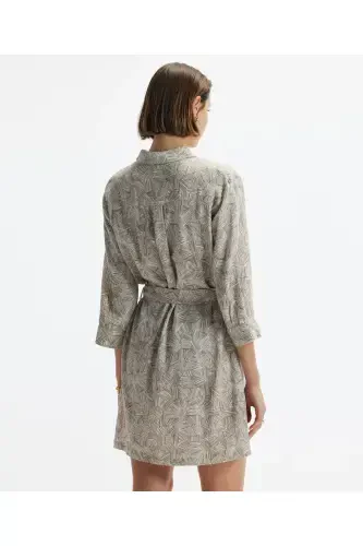 Long Sleeve Belted Short Shirt Dress - YARGICI (1)