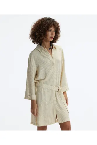 Long Sleeve Belted Short Shirt Dress - YARGICI (1)