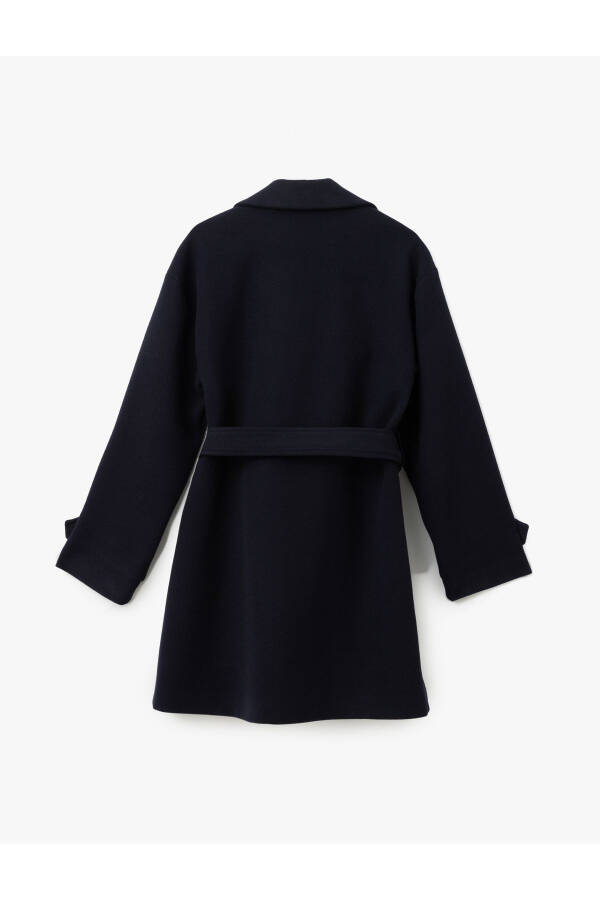 Long Sleeve Belted Trench Coat With Pocket - 2