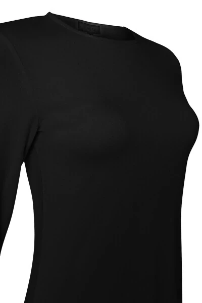 Long Sleeve Bike Collar Tunic-Black - 2