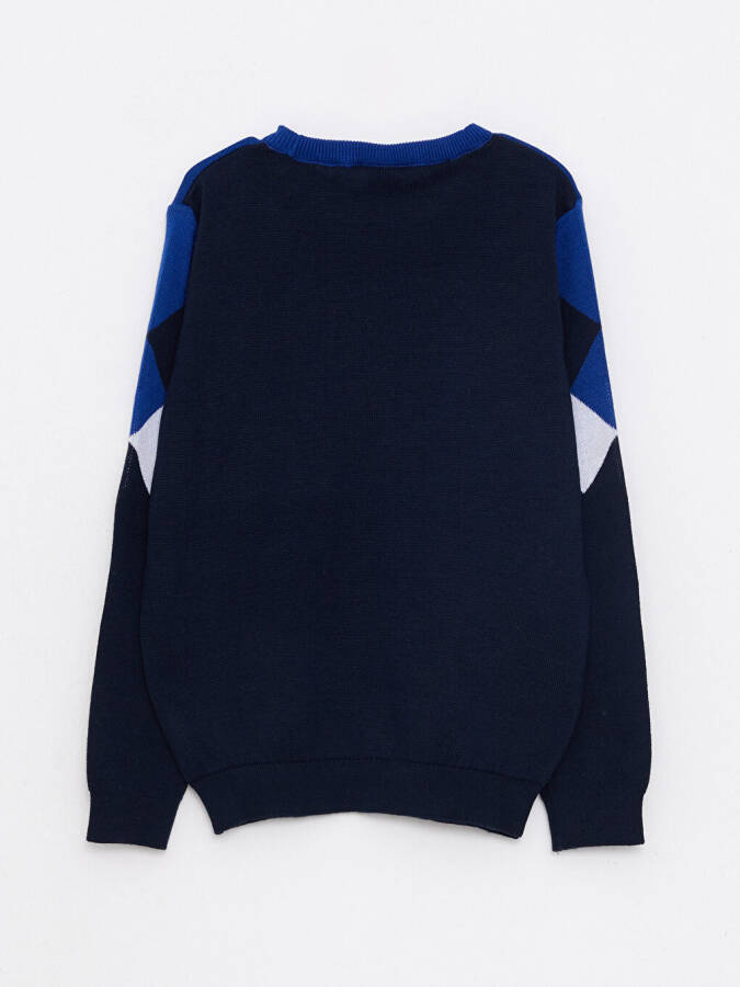 Long Sleeve Boys' Striped Crew Neck Knit Sweater - 8