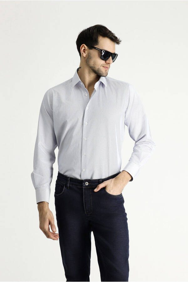 Long Sleeve Classic Striped Cotton Shirt - 1