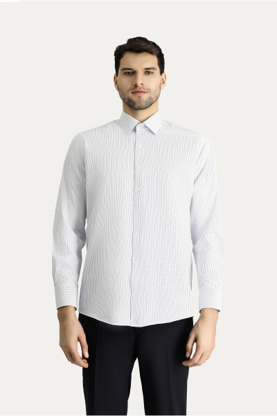 Long Sleeve Classic Striped Cotton Shirt - 8