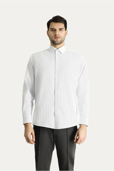 Long Sleeve Classic Striped Cotton Shirt - 9