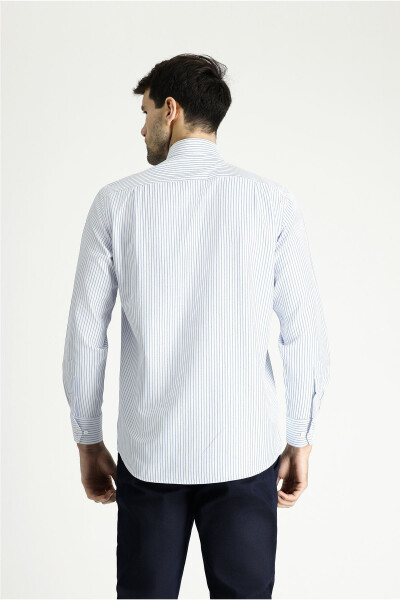 Long Sleeve Classic Striped Cotton Shirt - 15