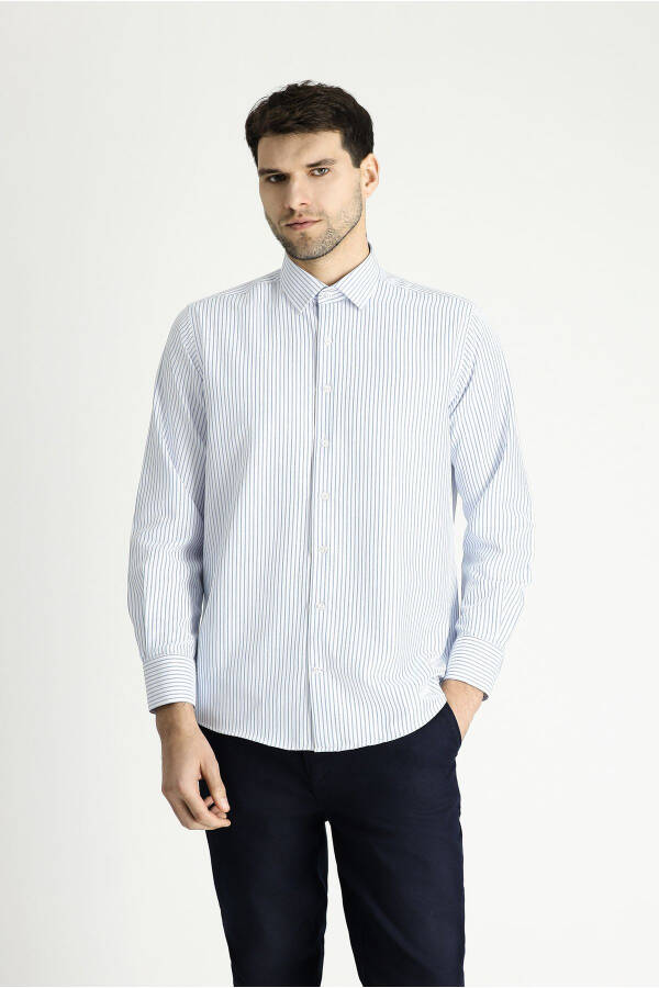 Long Sleeve Classic Striped Cotton Shirt - 9