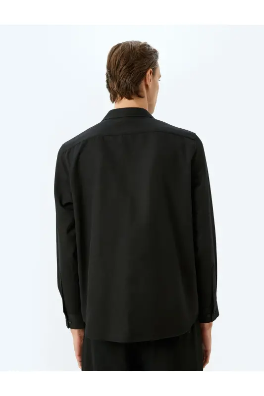 Long Sleeve Cotton Blend Semi Italian Collar Slim - 4