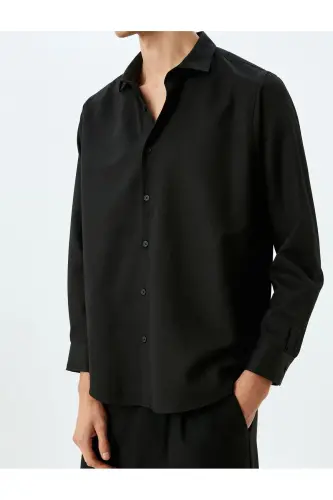 Long Sleeve Cotton Blend Semi Italian Collar Slim - 5