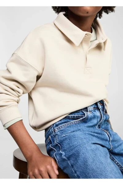 Long sleeve cotton polo shirt - Modazone