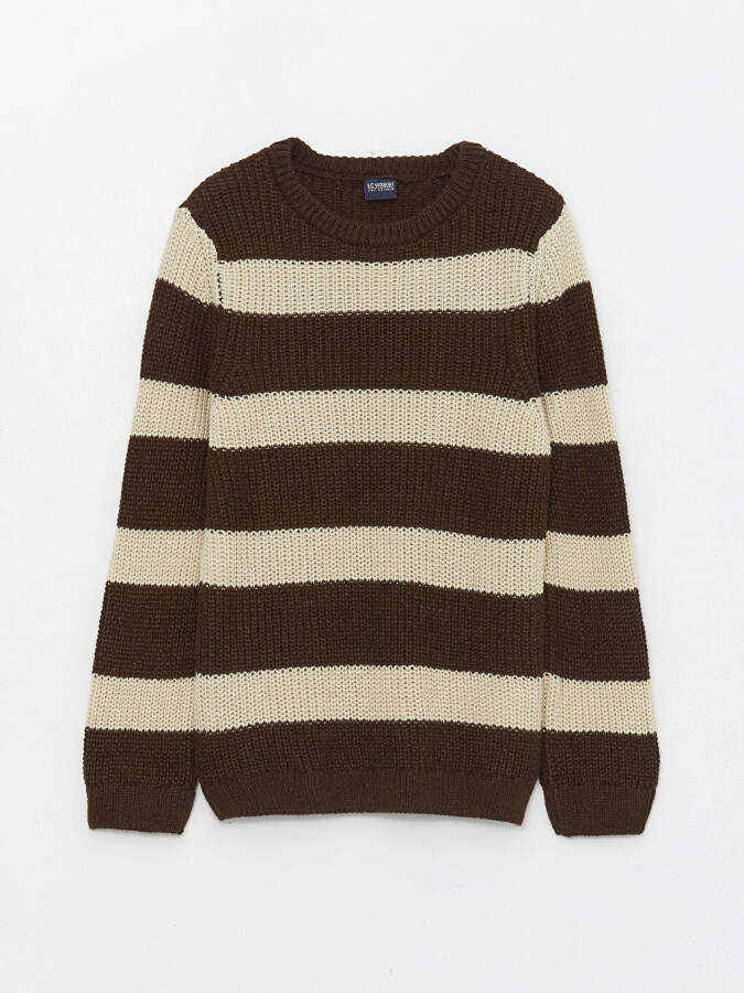 Long Sleeve Crew Neck Color Block Boys' Knit Sweater - 7