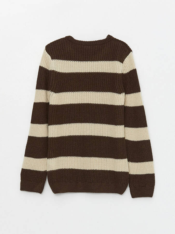 Long Sleeve Crew Neck Color Block Boys' Knit Sweater - 8