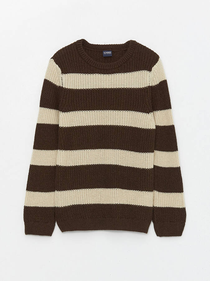 Long Sleeve Crew Neck Color Block Boys' Knit Sweater - 10