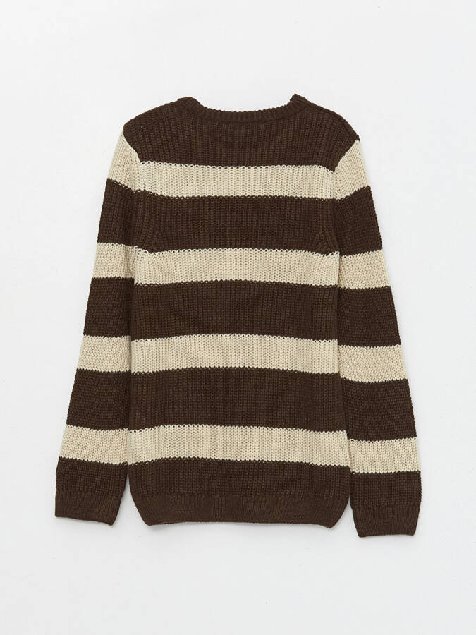 Long Sleeve Crew Neck Color Block Boys' Knit Sweater - 11