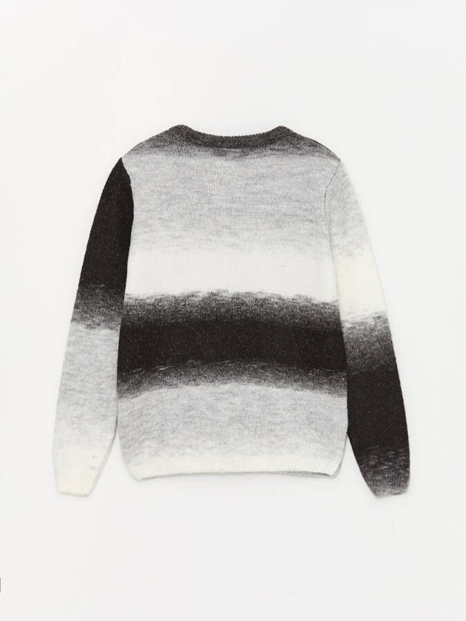 Long Sleeve Crew Neck Color Block Boys' Knit Sweater - 6