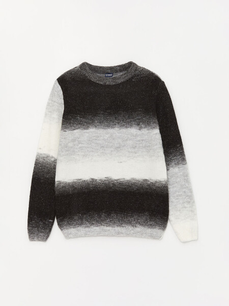 Long Sleeve Crew Neck Color Block Boys' Knit Sweater - 3