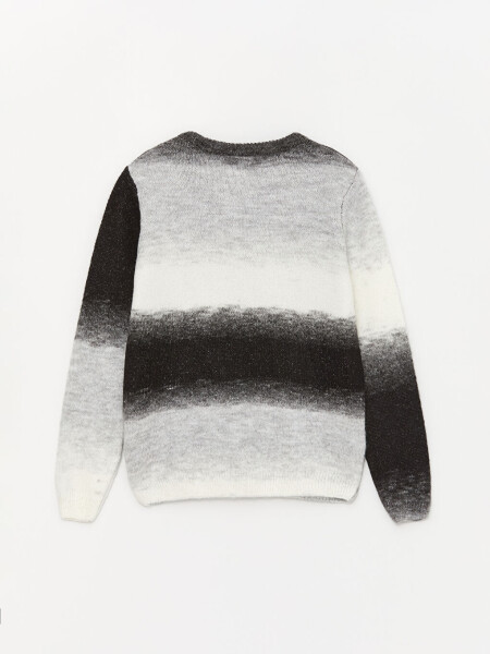 Long Sleeve Crew Neck Color Block Boys' Knit Sweater - 2