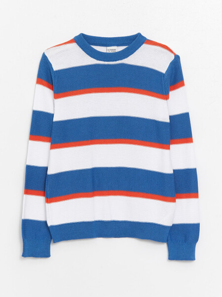 Long Sleeve Crew Neck Color Block Boys' Knit Sweater - 3