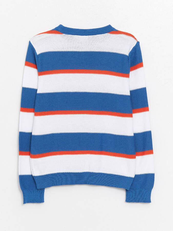 Long Sleeve Crew Neck Color Block Boys' Knit Sweater - 4