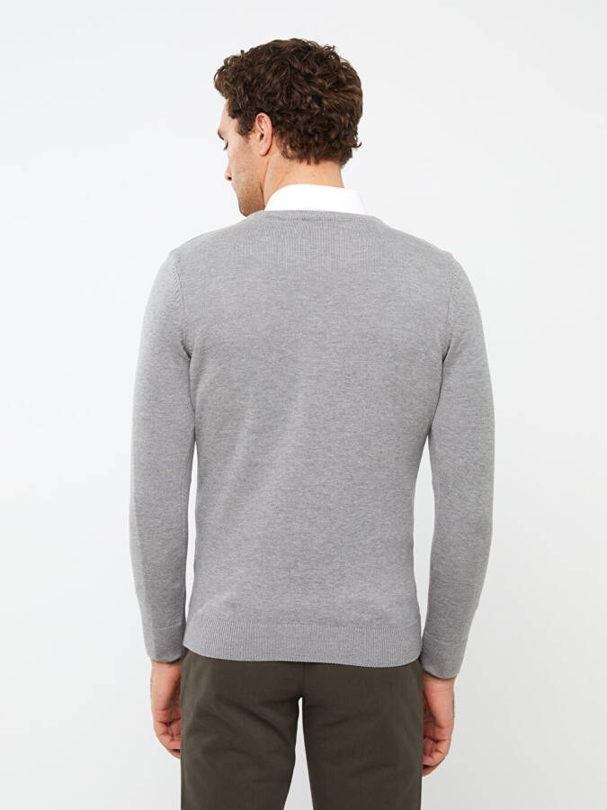 Long Sleeve Crew Neck Men's Knit Sweater - 19