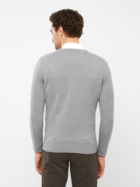 Long Sleeve Crew Neck Men's Knit Sweater - 26