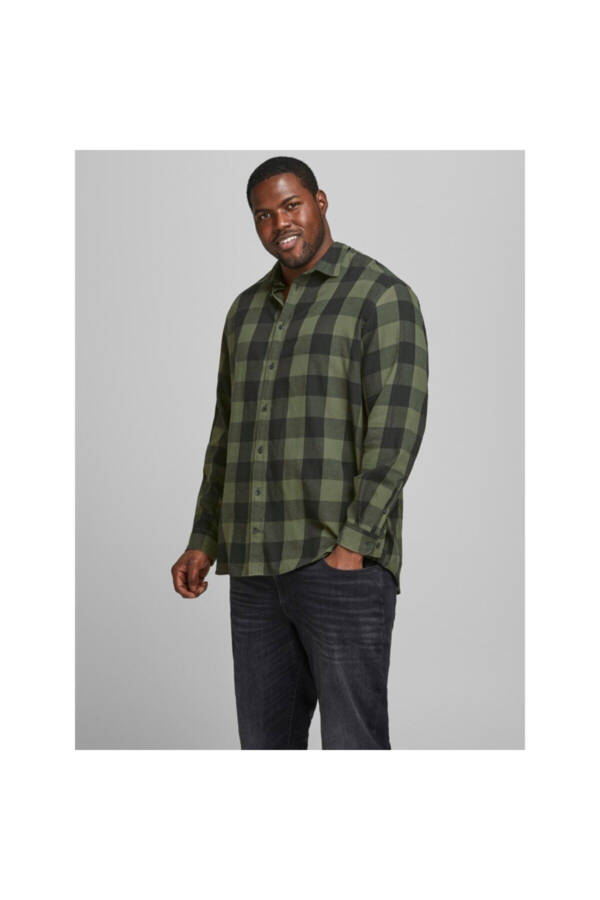 Long Sleeve Gingham Twill Shirt - 3