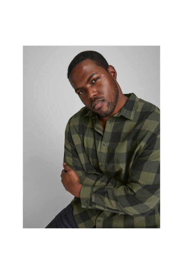 Long Sleeve Gingham Twill Shirt - 6