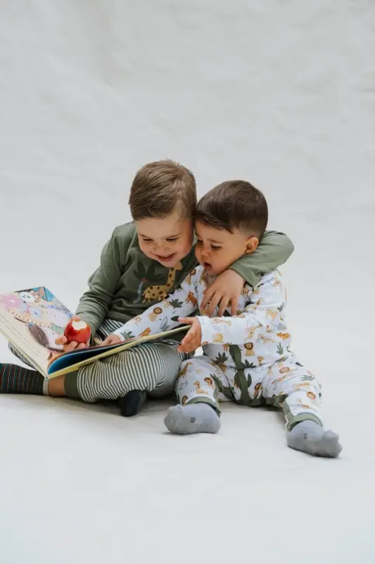 Long Sleeve Jumpsuit Baby Printed Organic Cotton-green?l - MOLICA BABY