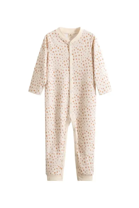Long Sleeve Jumpsuit Baby Printed Organic Cotton-Polka Dot - 2