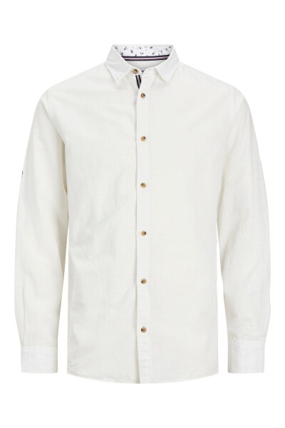 Long Sleeve Linen Blend Shirt 