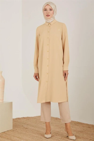 Long Sleeve Logo Tunic 21kh411 Beige - ARMINE