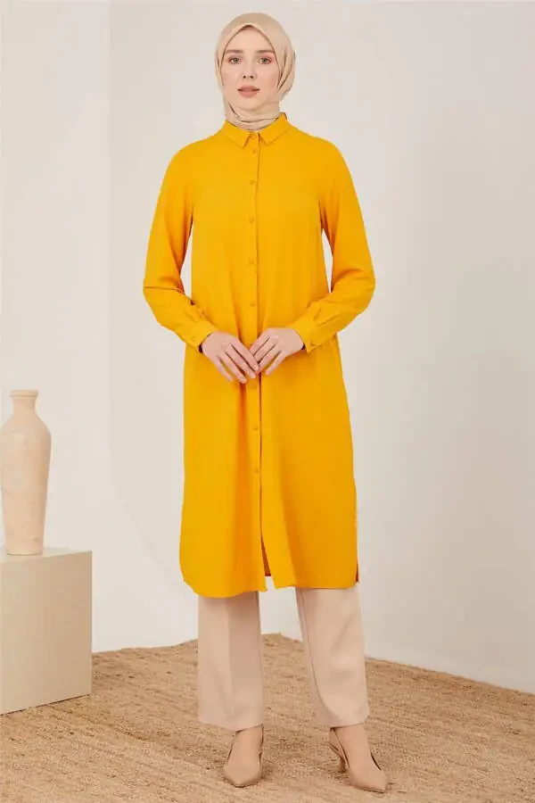 Long Sleeve Logo Tunic 21kh411 Honey Blonde - 3