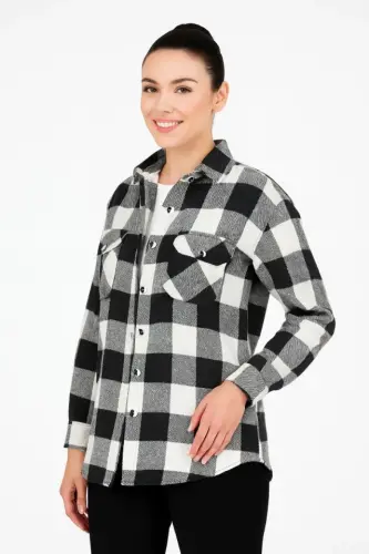 Long Sleeve Lumberjack Shirt - Black - BÜYÜKBEDENIZ (1)