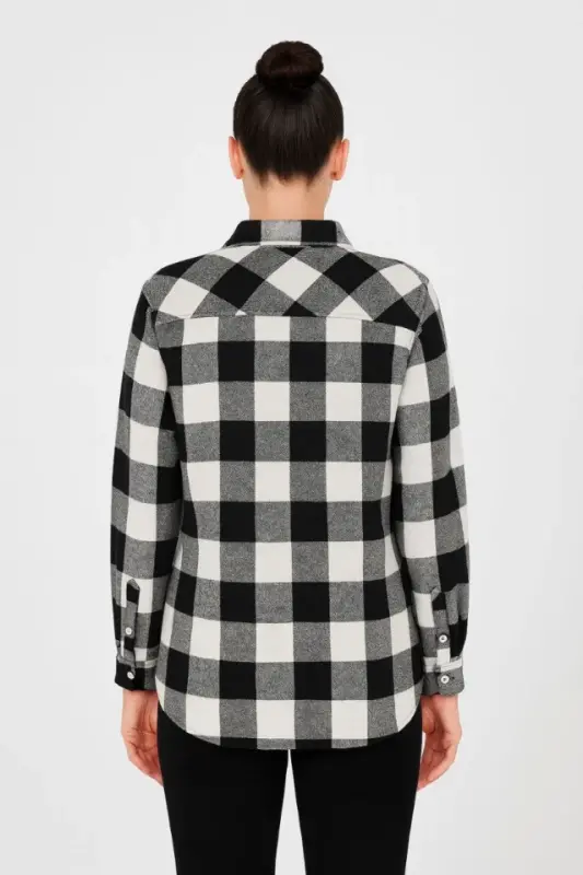 Long Sleeve Lumberjack Shirt - Black - 3