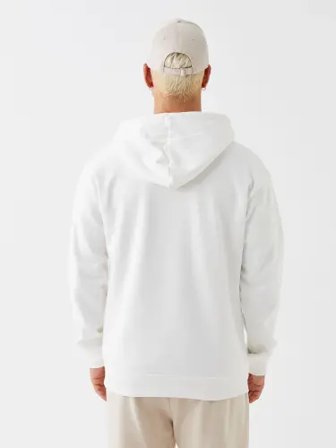 Long Sleeve Men's Thick Hoodie-White - 5
