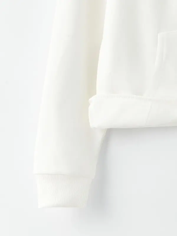 Long Sleeve Men's Thick Hoodie-White - 6