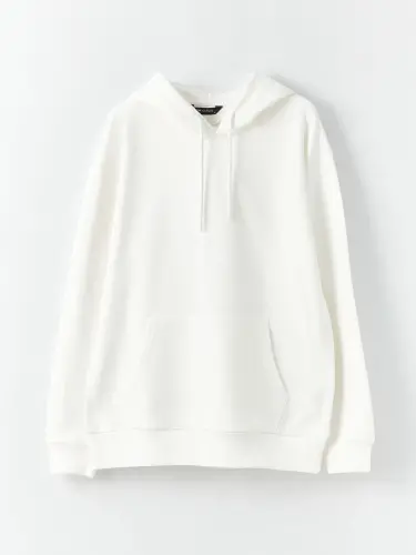 Long Sleeve Men's Thick Hoodie-White - 7