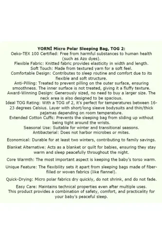 Long Sleeve Oeko-tex Micro Fleece Baby Child Sleeping Bag - 8