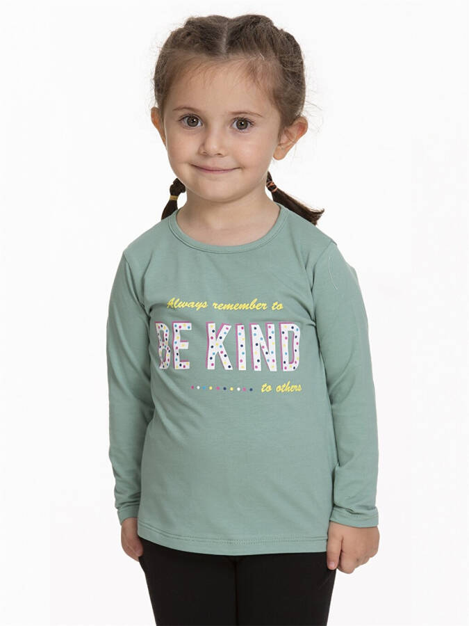 Long Sleeve Printed Baby Girl T-Shirt with Crew Neck - 5